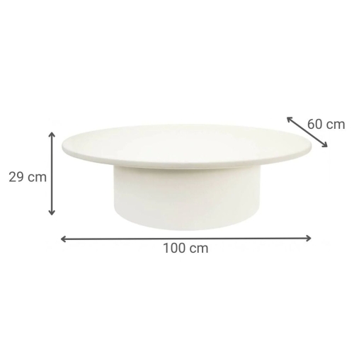 Mesa de Centro 100x60 cm en DM Lacado Blanco ZUBERI 39-409