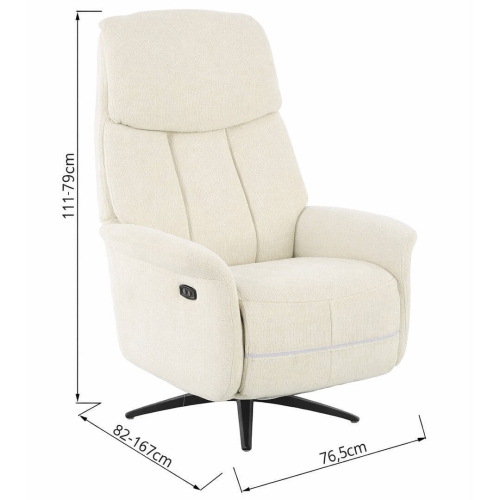 Sillón Relax Eléctrico Tapizado en Tela Beige ALBAYZIN