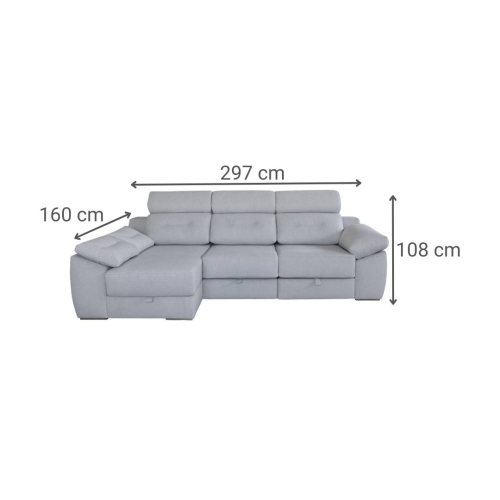 Sofá Chaise Longue Derecha Asientos Deslizantes KIMI