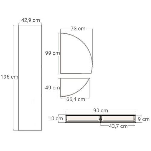 Mueble de Entrada con Espejo LED Blanco Minimal/Amazonas HOCHS01