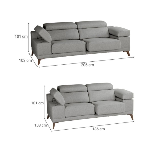 Conjunto Sofás 3+2 Plazas con Asientos Deslizantes Y Respaldo Reclinable NIZA