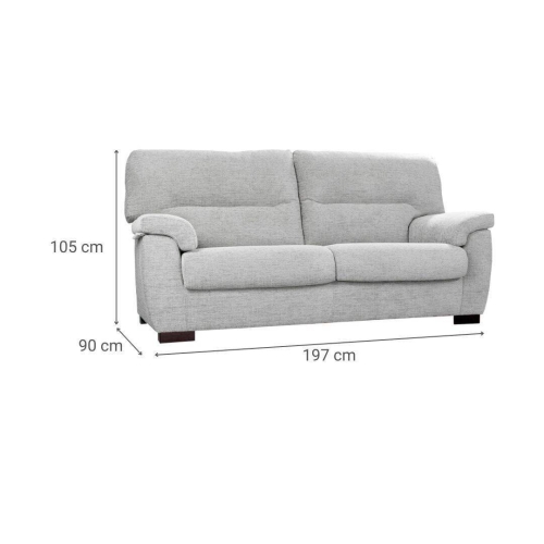 Sofá 3 Plazas Tapizado 197 cm con Asiento de Espuma de Poliuterano IRENE