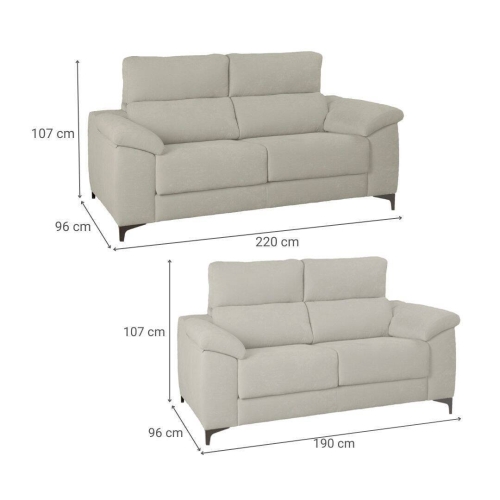 Conjunto Sofás de 3+2 Plazas con Asientos Deslizantes NERÓN