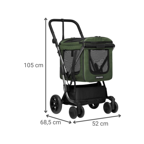 Carro de Mascotas Plegable Aluminio 56 cm Olive WE GO PETS 26960D4