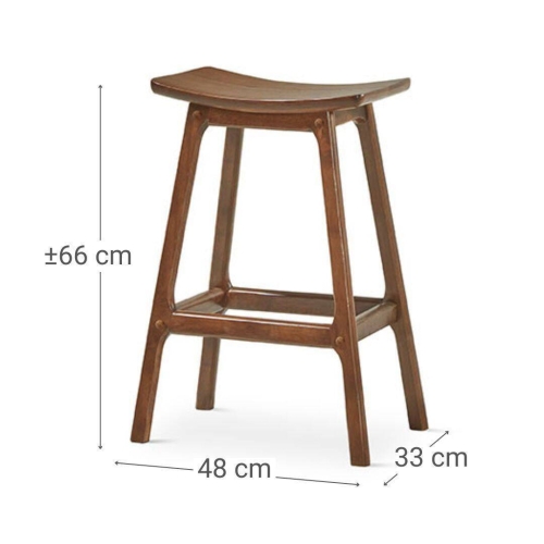 Juego de 2 Taburetes de Cocina de Madera Natural 66 cm DUGAR ST-911