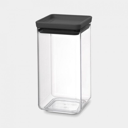 Bote de Vidrio Cuadrado 1,6 L Tasty + Dark Grey BRABANTIA