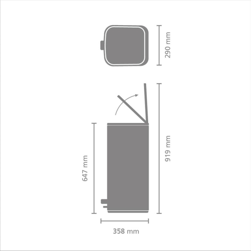 Cubo de Basura con Pedal 30 Litros MATT BLACK 238109