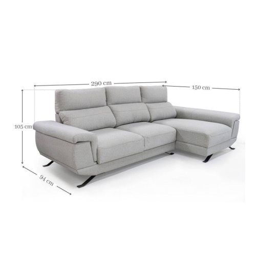 Sofá Chaise Longue Derecha con Arcón y Asientos Deslizantes DIMAR