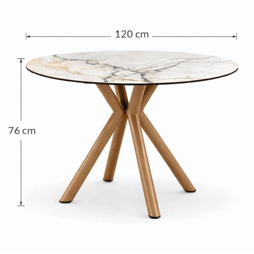 Mesa de Jardín Redonda en Aluminio Simil Madera PALAWAN