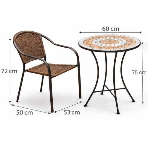 Comedor de Jardín Acero con Mesa Cerámica MÁLAGA/CRETA