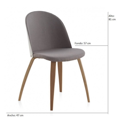 Silla tapizada en tela color lino GABAR VIVE modelo 8326