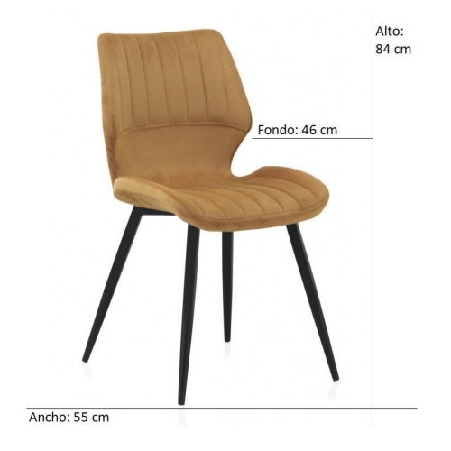 Silla tapizada en terciopelo GABAR VIVE modelo 8390