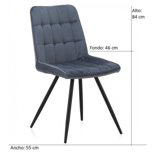 Silla tapizada en terciopelo GABAR VIVE modelo 838