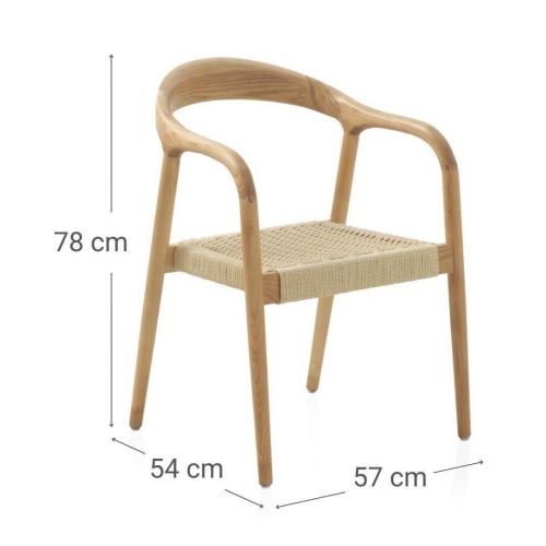 Pack de 4 Sillones on Reposabrazos de Madera de Fresno GABAR 10871