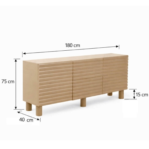 Aparador de Salón 2 Puertas y 2 Cajones en MDF Beige GABAR 11524