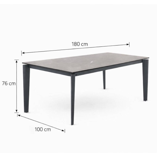 Mesa de Comedor Extensible Cerámica Fior di Bosco Negra GABAR 11605