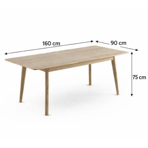 Mesa de Comedor Extensible con Patas de Hevea y Roble GABAR 11435