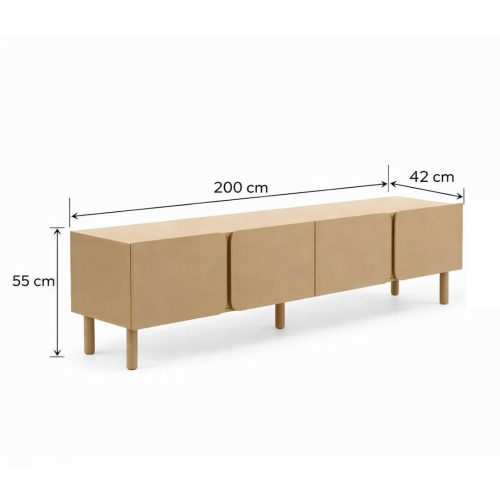 Mueble de TV en MDF Beige Arena con Cantos Redondos GABAR 11526