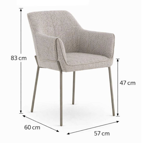 Silla de Comedor con Reposabrazos en Chenilla GABAR