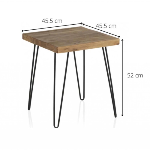 Mesa auxiliar de madera de Olmo viejo GABAR DECO modelo 8407