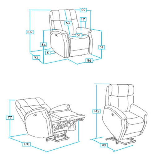 Sillón Relax Levantapersonas Eléctrico con Masaje PEKIN