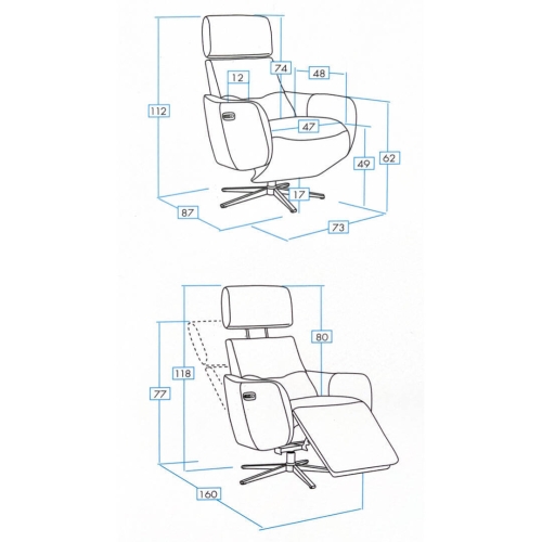 Sillón Relax Eléctrico de Piel con 2 Motores y USB RENNES