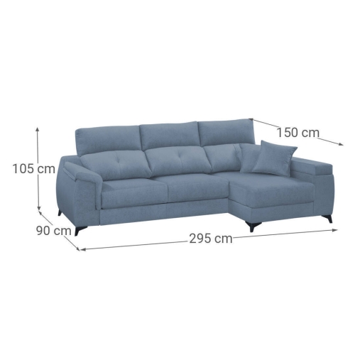 Sofá Chaise Longue Delizante con Arcón Derecha MANUELA
