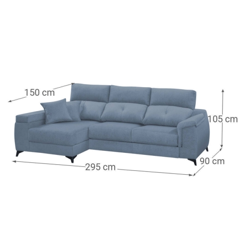 Sofá Chaise Longue Delizante con Arcón Izquierda MANUELA