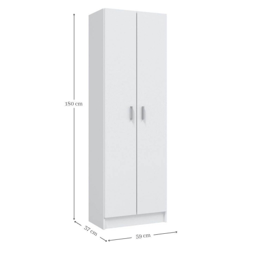 Armario auxiliar blanco de melamina con 2 puertas 007144O