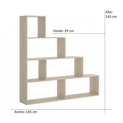 Estantería de melamina color roble canadiense con 6 huecos 002255F