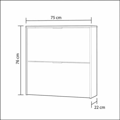 Zapatero abatible blanco de melamina de 2 puertas acabado blanco 007873O
