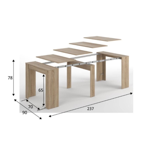 Mesa Extensible Multifuncional de Acabado Roble Canadian 004580F
