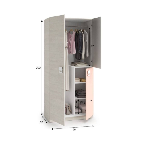 Armario NUBE de Color blanco Alpes Gris y Rosa 0M7448Y