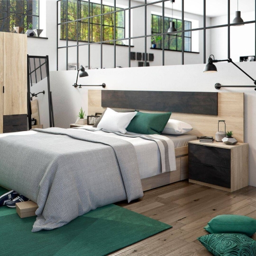 Conjunto de Dormitorio NOON de  Cabezal y 2 Mesitas de Noche 0X6075F