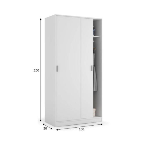 Armario Blanco de Dos Puertas Correderas MAX019O