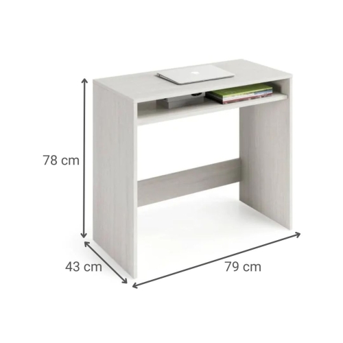 Mesa escritorio blanca de melamina con hueco de almacenaje inferior 008310Y