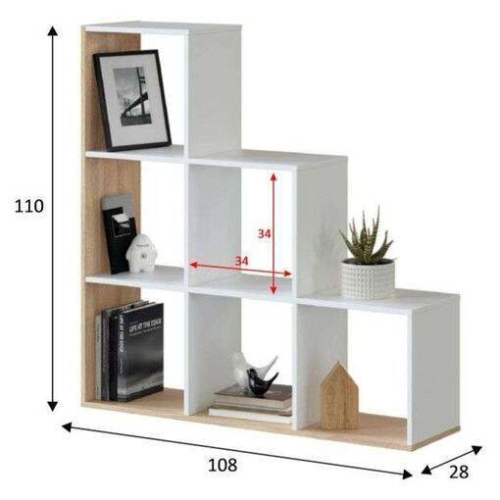 Estantería decorativa MULK-PLUS con 6 huecos 0F2254A