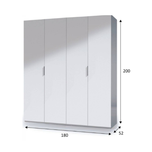 Armario blanco brillante de 4 puertas MAX054BO