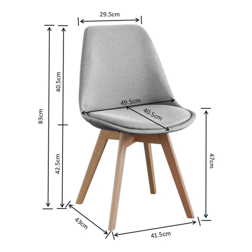 Silla de Comedor Tapizada con Patas de Madera MADOX