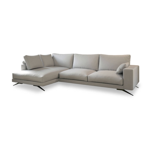 Sofá Chaise Longue Izquierda Tapizado color Blanco Roto MERCURY