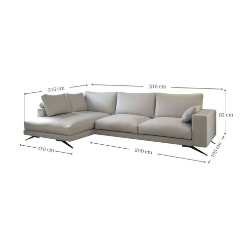 Sofá Chaise Longue Derecha Tapizado en Tela MERCURY