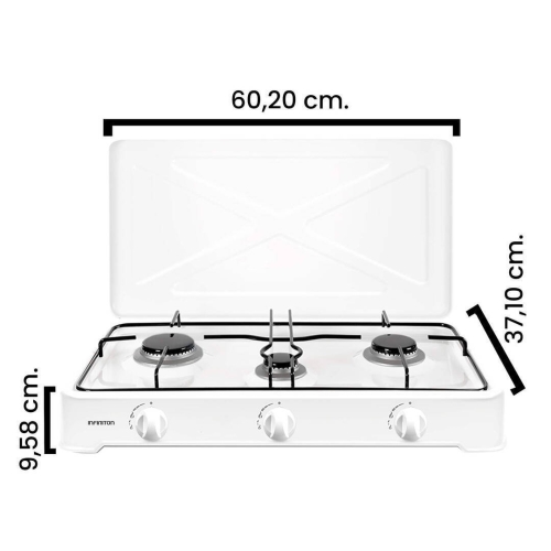Hornillo Gas Sobremesa 3 Fuegos Infiniton GGP-3B