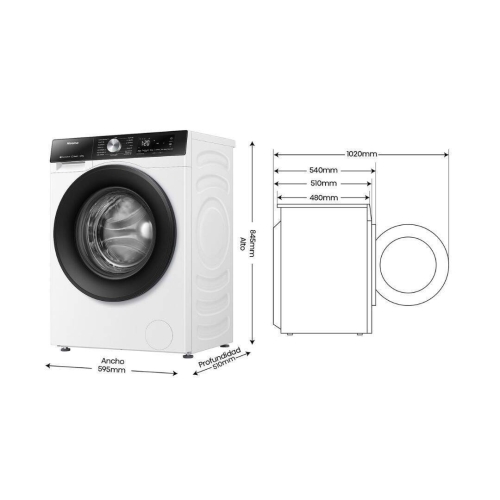 Lavasecadora 8 kg/5 kg 1400 Rpm Clase A Color Blanco HISENSE WD3S8043BW3