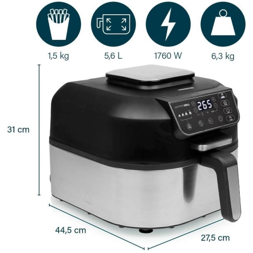 Freidora sin Aceite Princess 5.6L Grill Digital 2en1 118209201001