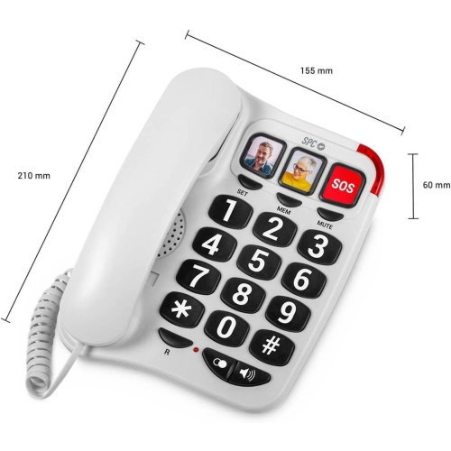 Teléfono SPC Teclas Grandes Confort Numbers 2 Blanco 3295B