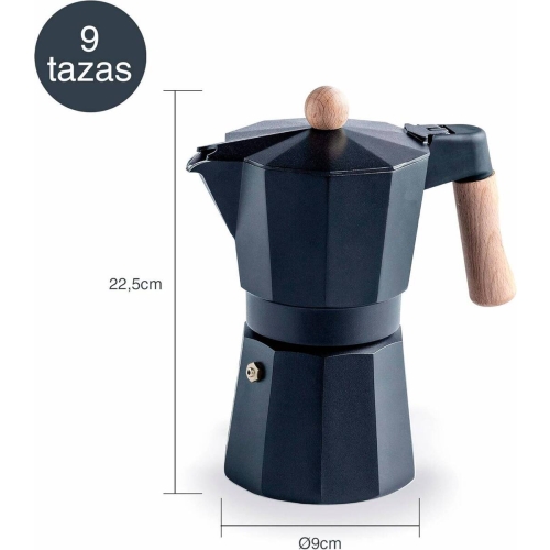 Cafetera Italiana Lacor Trento 9 Tazas Negra 62048