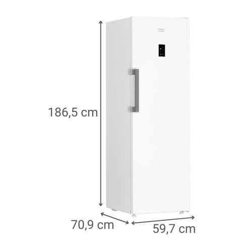Congelador Vertical Beko No Frost Clase E 186cm Blanco B3RFNE314W