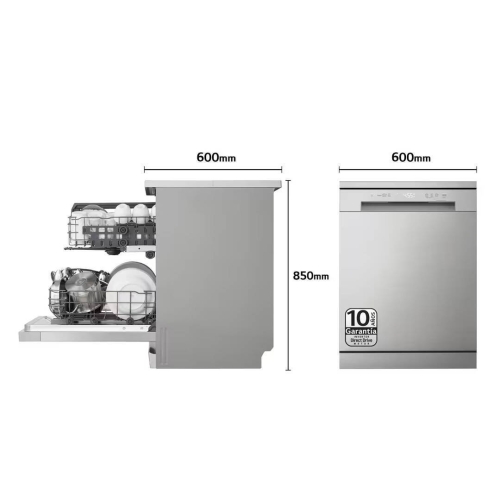 Lavavajillas LG QuadWash Inverter Direct Drive 14 Cubiertos Inox DF142FV