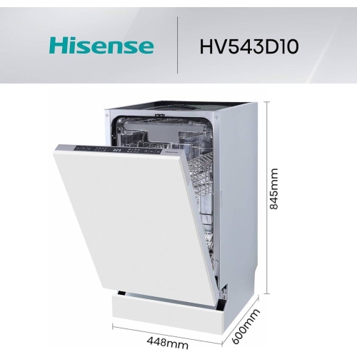 Lavavajillas Hisense Integrable 45cm 11 Cubiertos 3ª Bandeja HV543D10