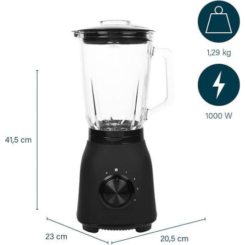 Batidora Princess 1000W, 1.5L, Jarra Cristal 212092
